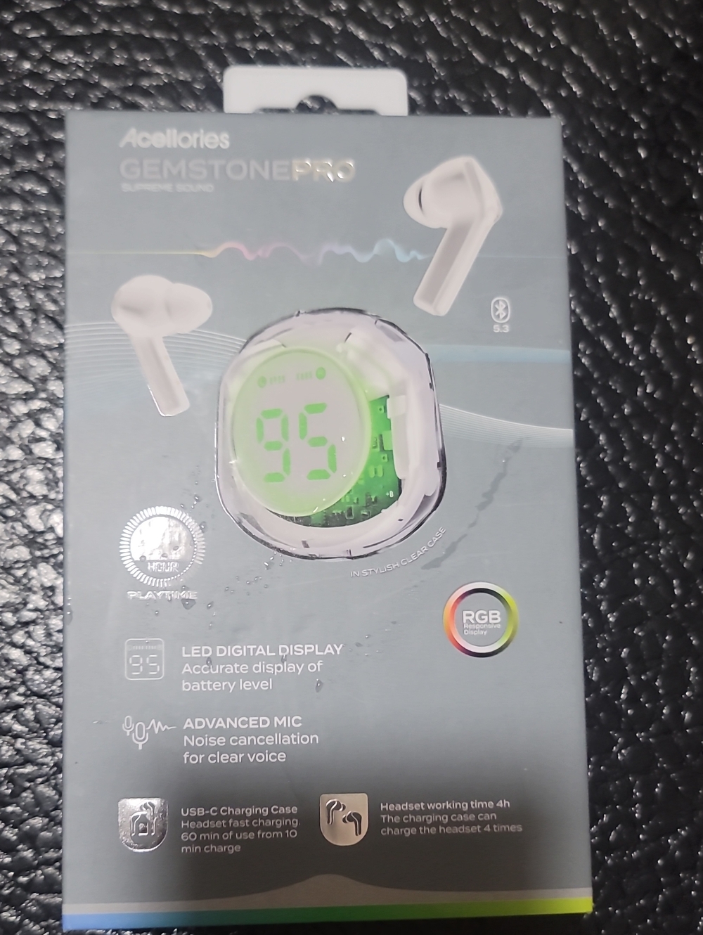Acellories White GEMSTONE PRO Wireless Earbuds